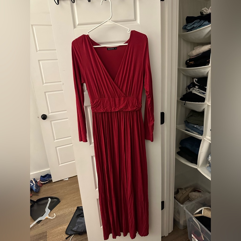 Red maxi dress